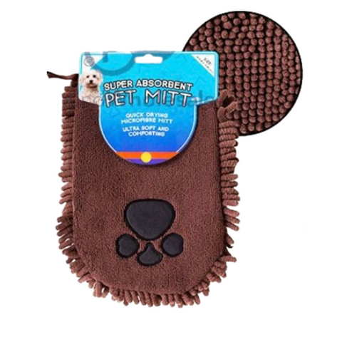 Pet drying mitt