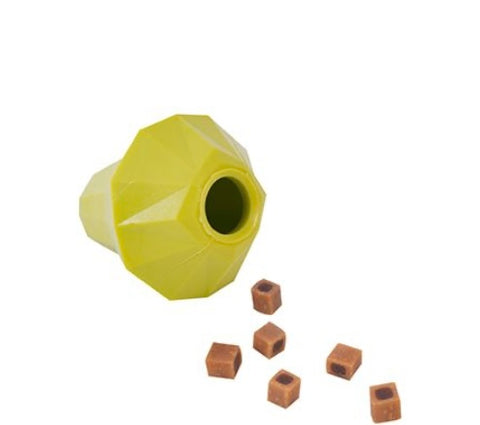 Rubber fruit toy and treat dispenser