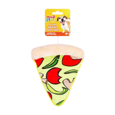 Plush squeaky pizza slice