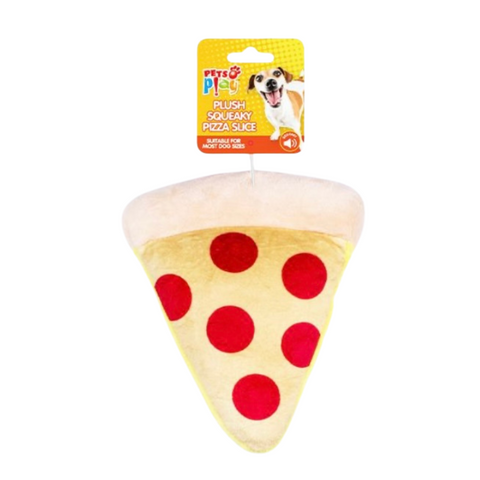 Plush squeaky pizza slice