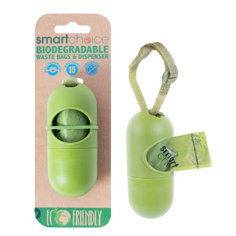 Biodegradable waste bag dispenser (with bags included)