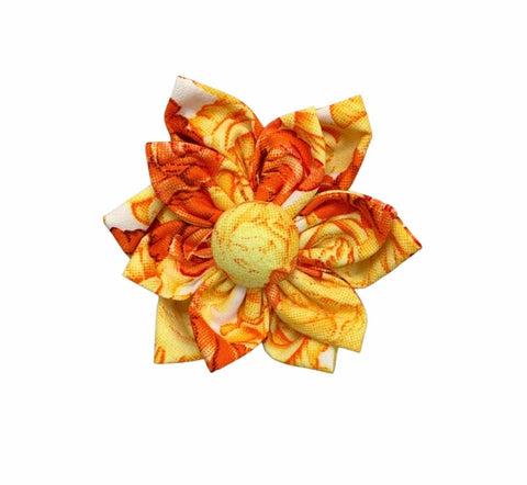 Orange floral collar accessory