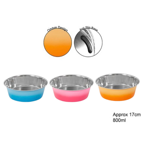 Ombre stainless steel pet bowl (800ml)