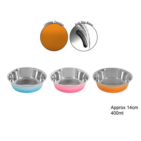 Ombre stainless steel pet bowl (400ml)